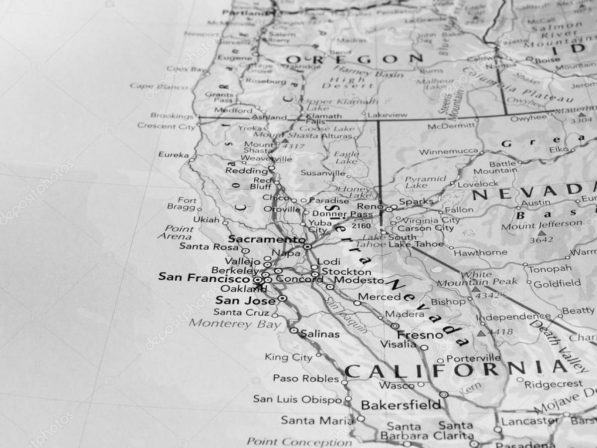 черно-белая карта Сан-Франциско