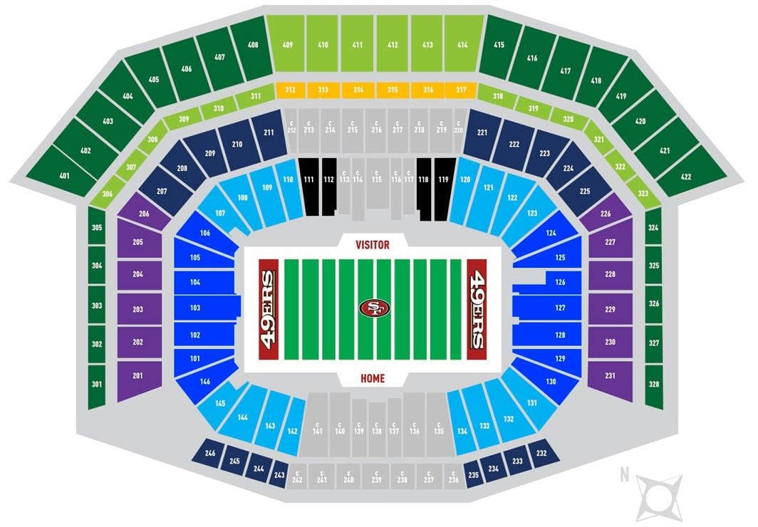 Карта 49ers и парковка