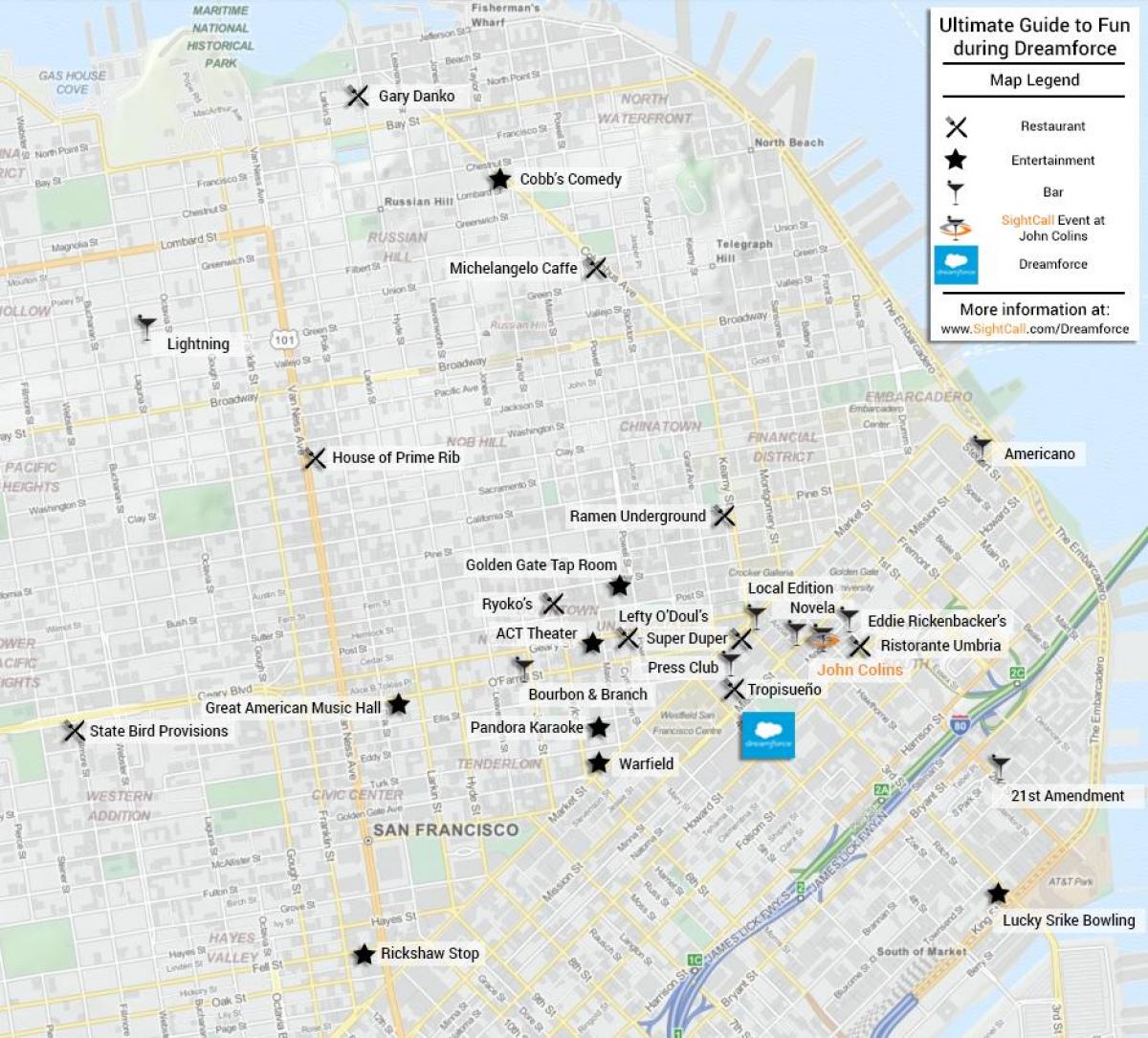 Карта Сан-Франциско-бар
