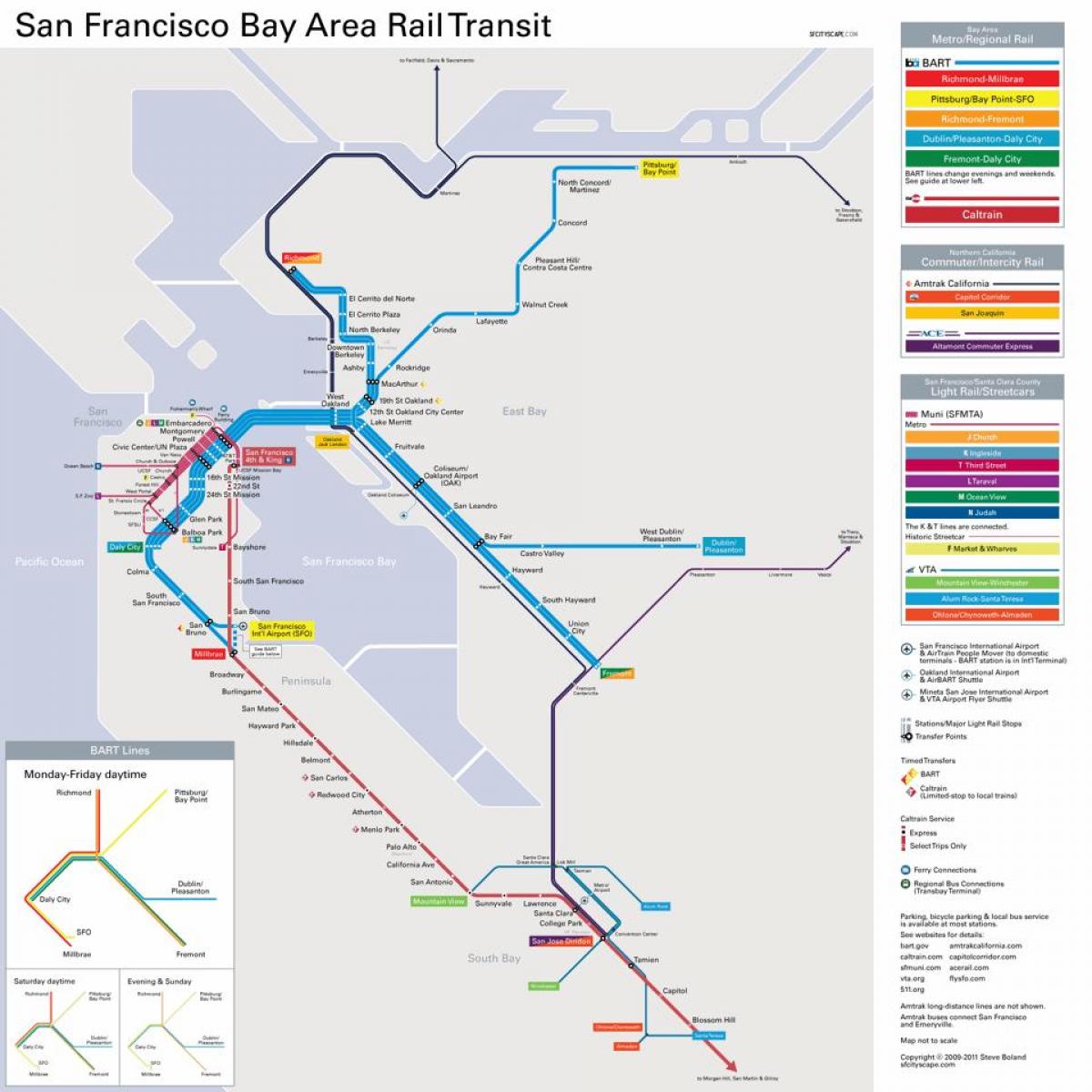 станции Bart в Сан-Франциско карте