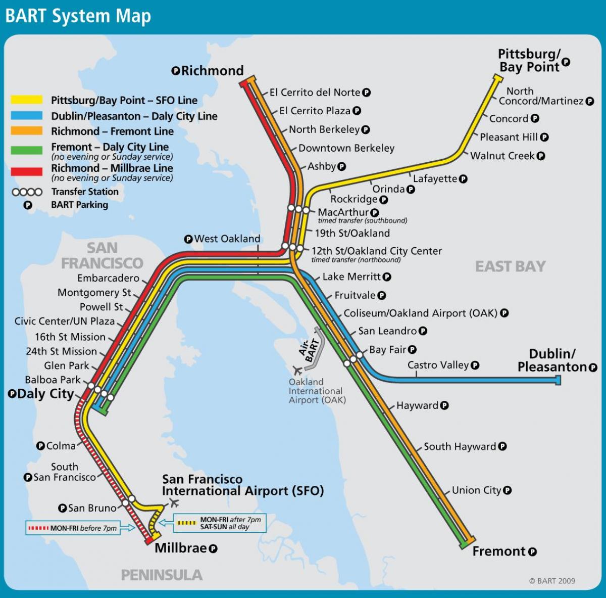 Система Сан-Франциско Барт карте