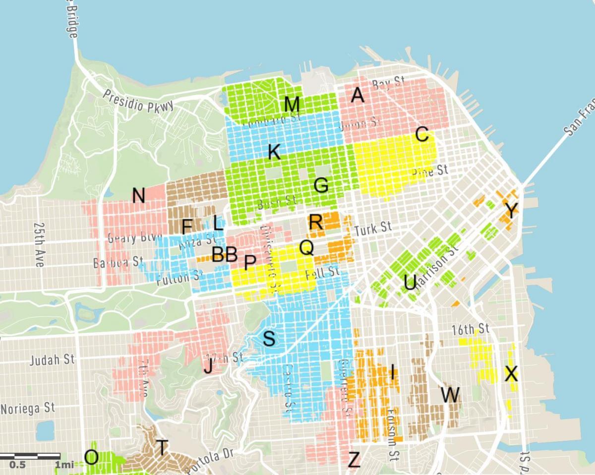 бесплатная парковка на улице Сан-Франциско карте