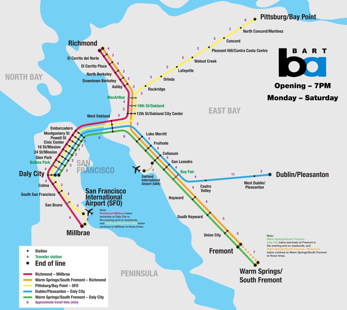 Барт системы Сан-Франциско карте