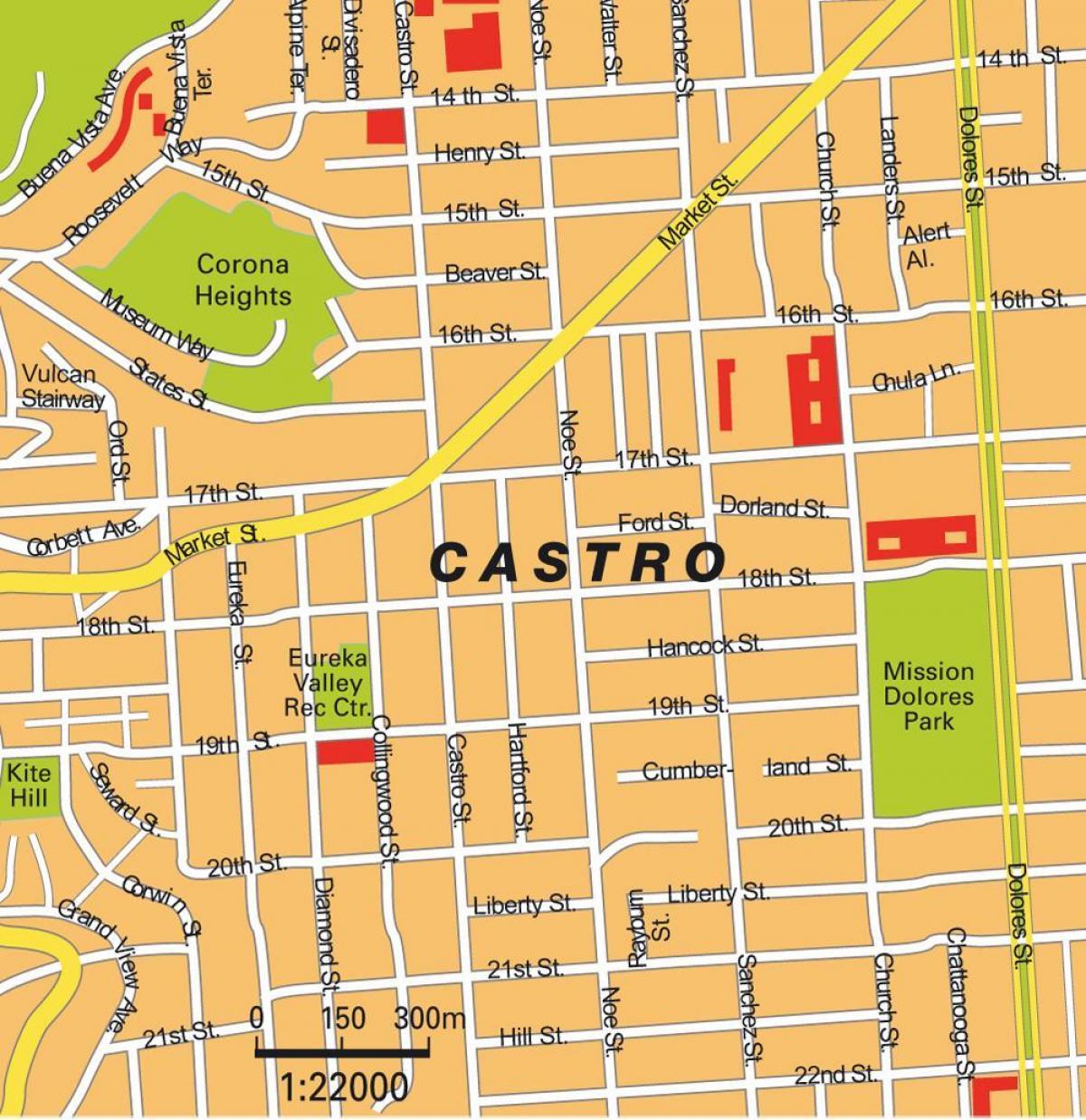 карта район Кастро в Сан-Франциско