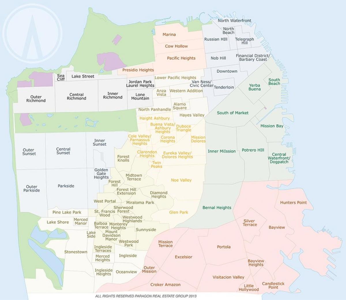 Карта Кау-Холлоу города Сан-Франциско