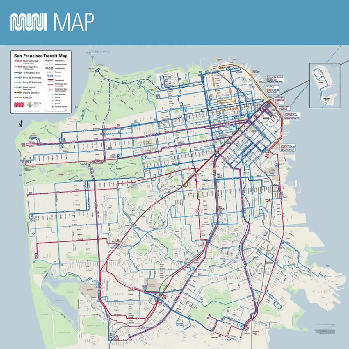 Сан-Франциско Муни карте