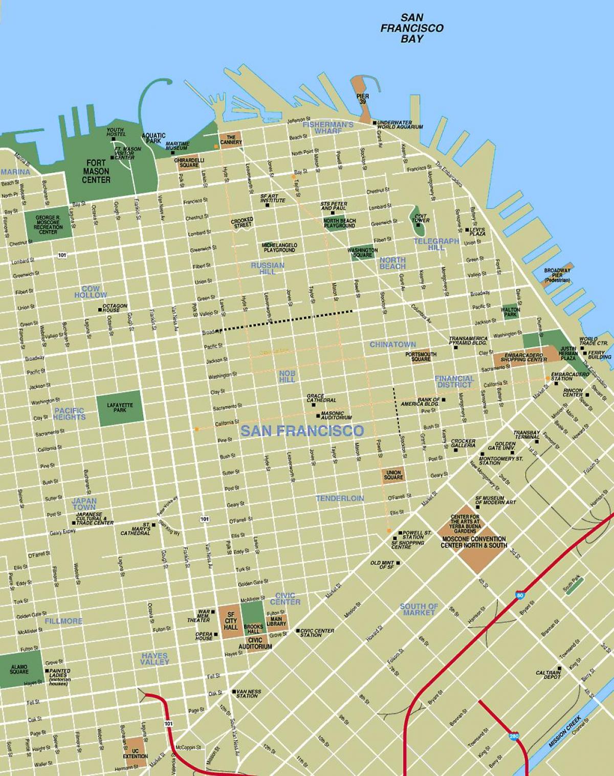карта достопримечательностей Сан-Франциско