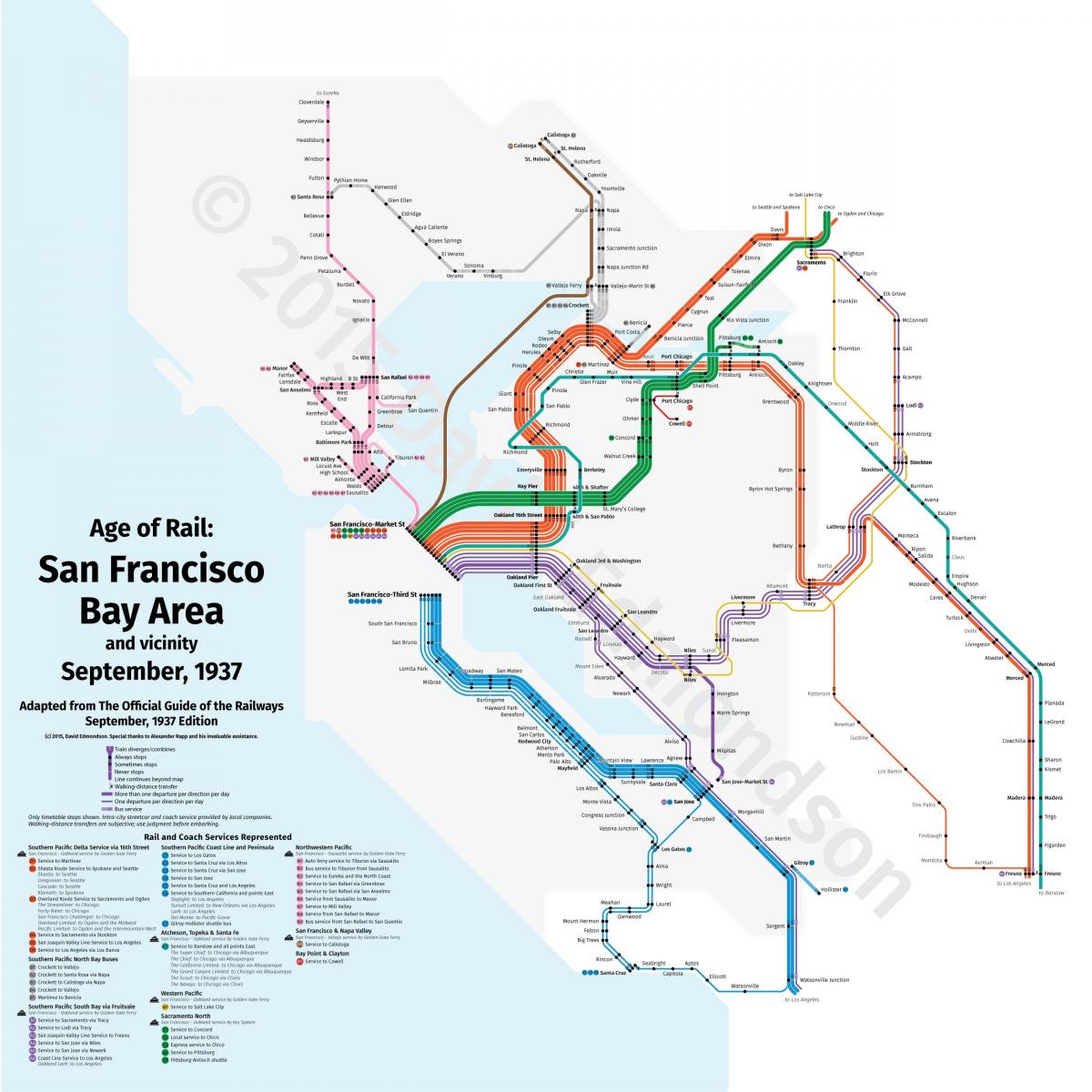 Сан-Франциско на поезде на карте