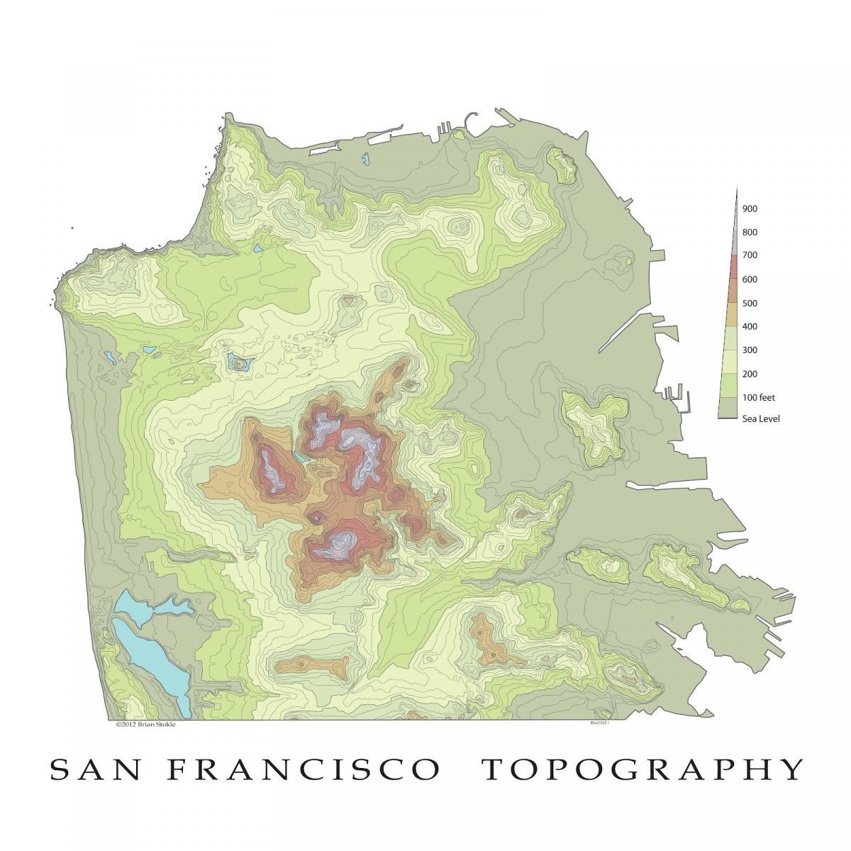 Сан-Франциско топографической карте