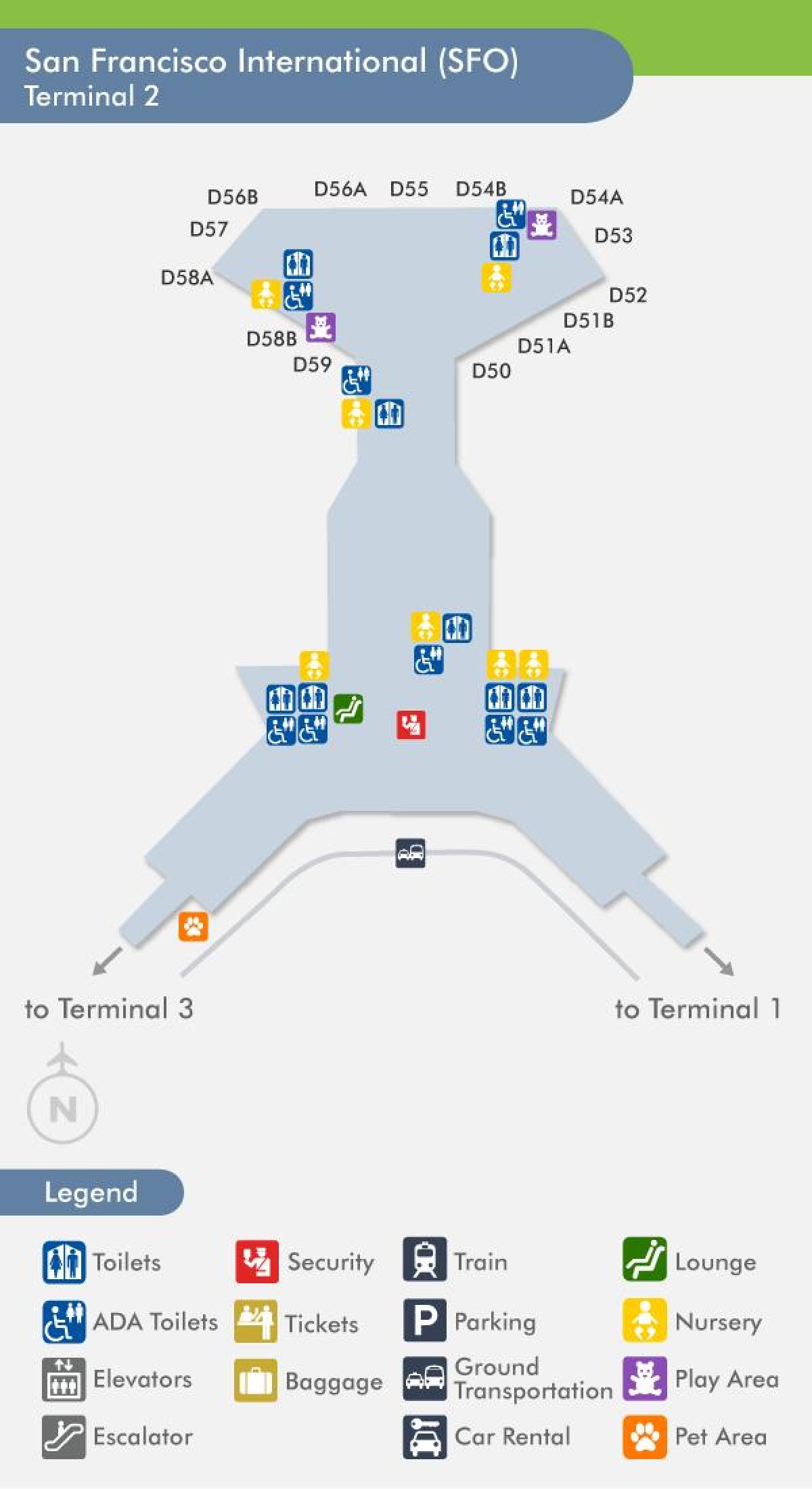 Терминал аэропорта Сан-Франциско 2 на карте