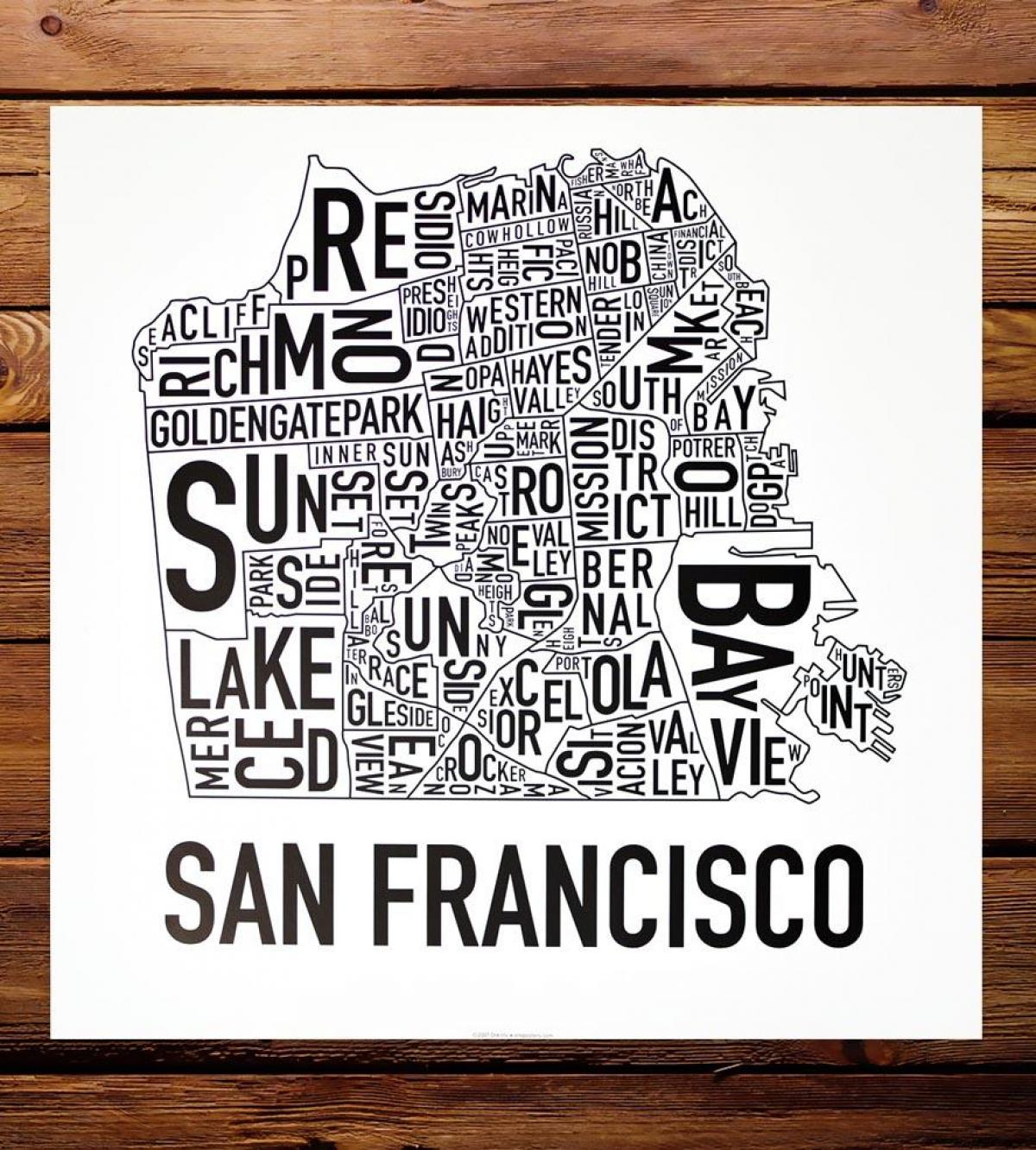 Карта Сан-Франциско и окрестности искусства