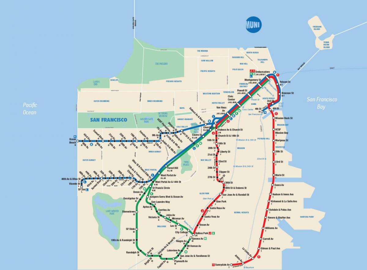 Карта Сан-Франциско Муни приложение