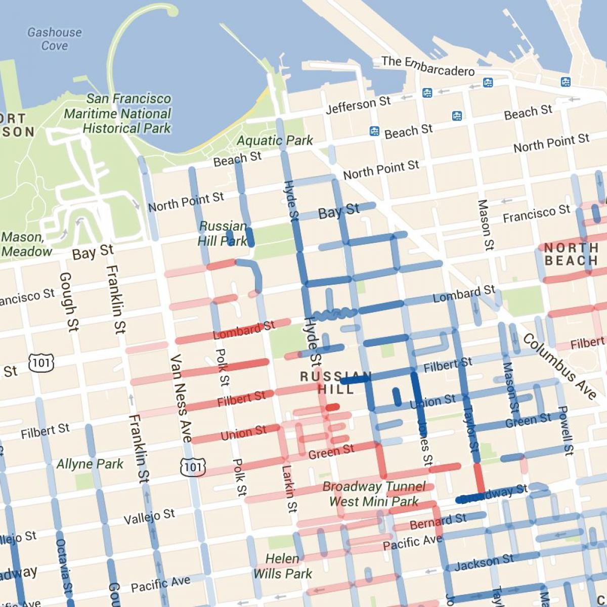 Карта Сан-Франциско Хилл