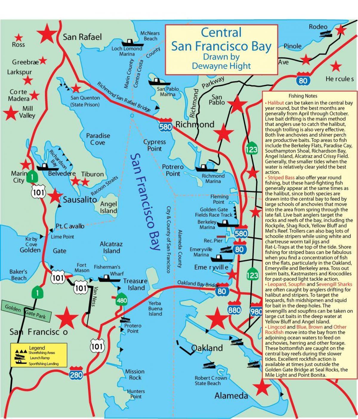 Карта Сан-Франциско рыбалка 