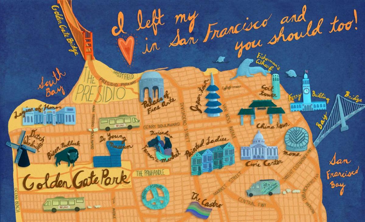 Карта Сан-Франциско иллюстрации