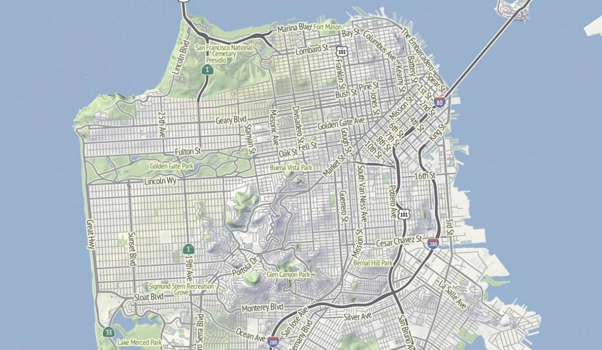 Карта Сан-Франциско местности