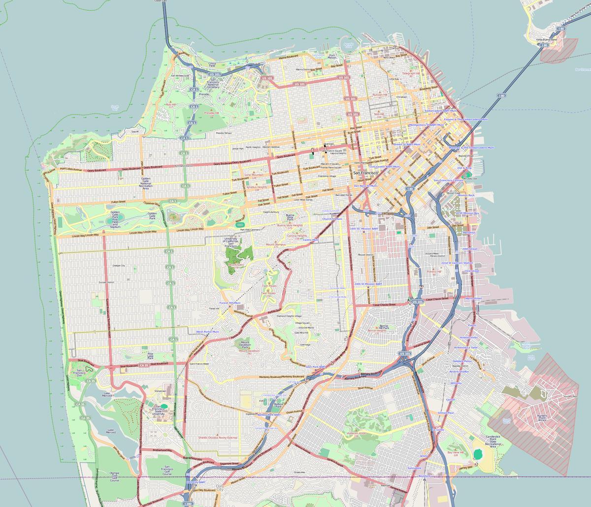 Карта Сан-Франциско наброски