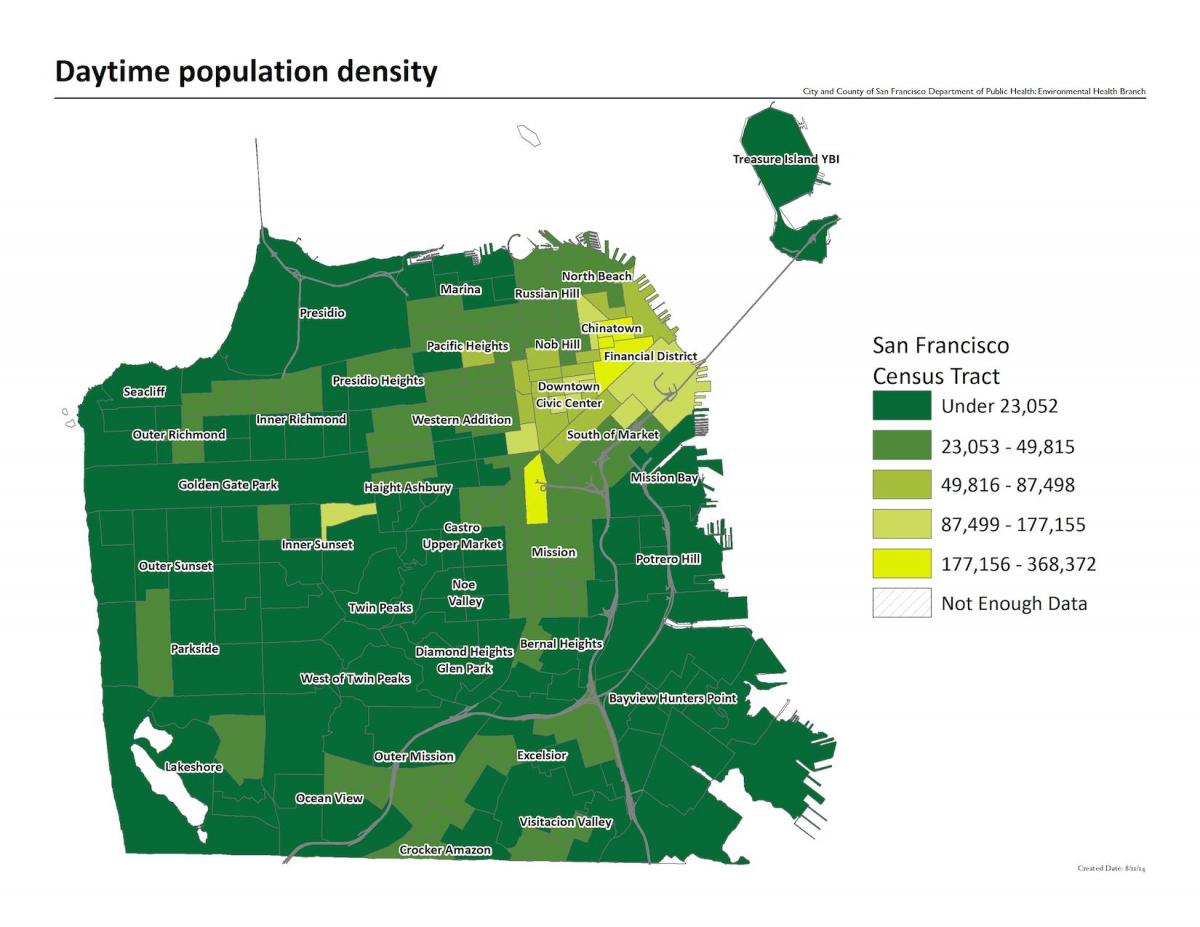 Карта плотности населения Сан-Франциско 