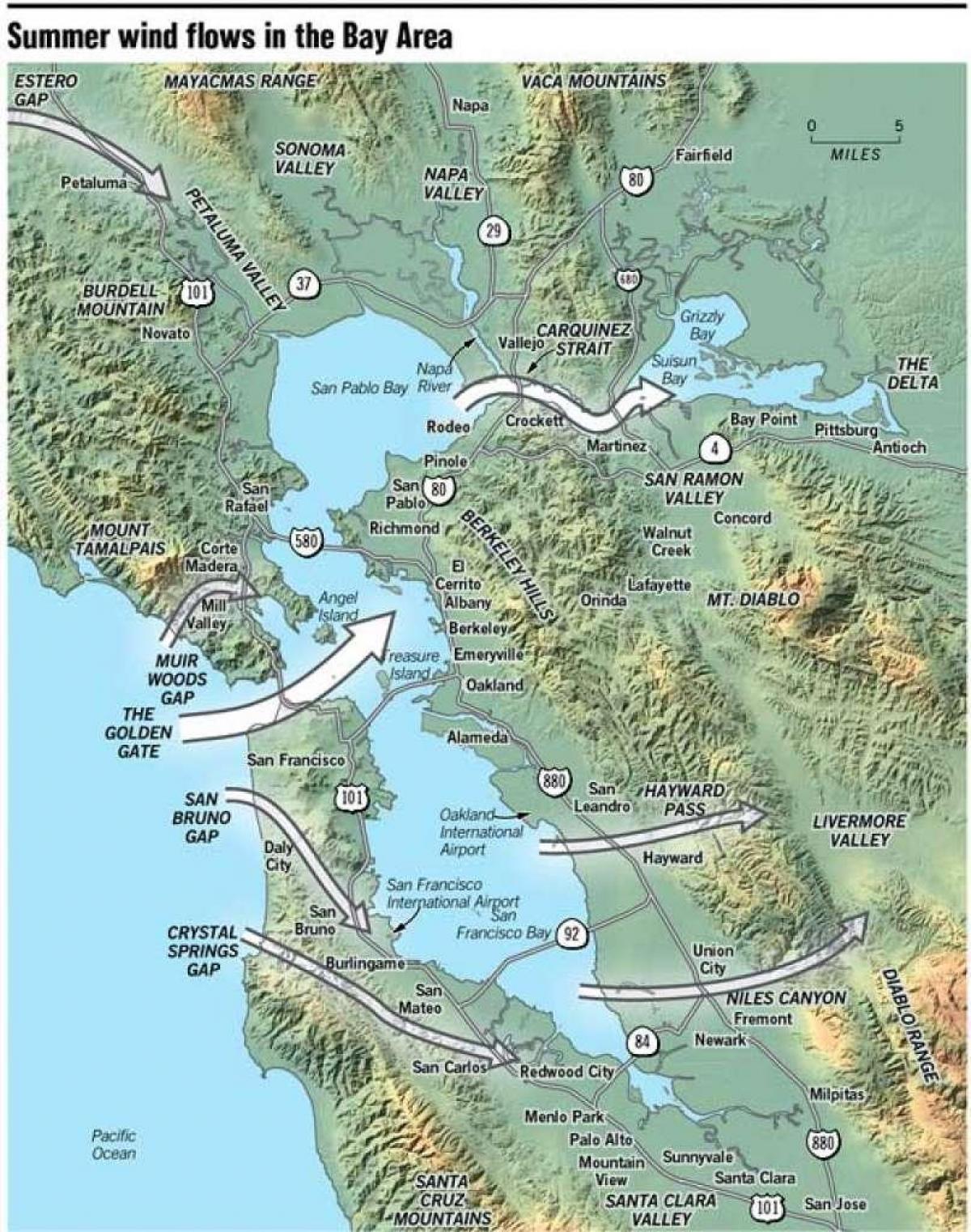 Карта Сан-Франциско микроклимат