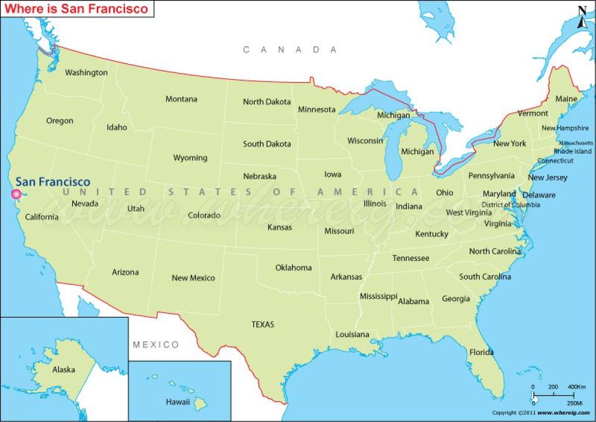 карта Сан-Франциско, Калифорния, США