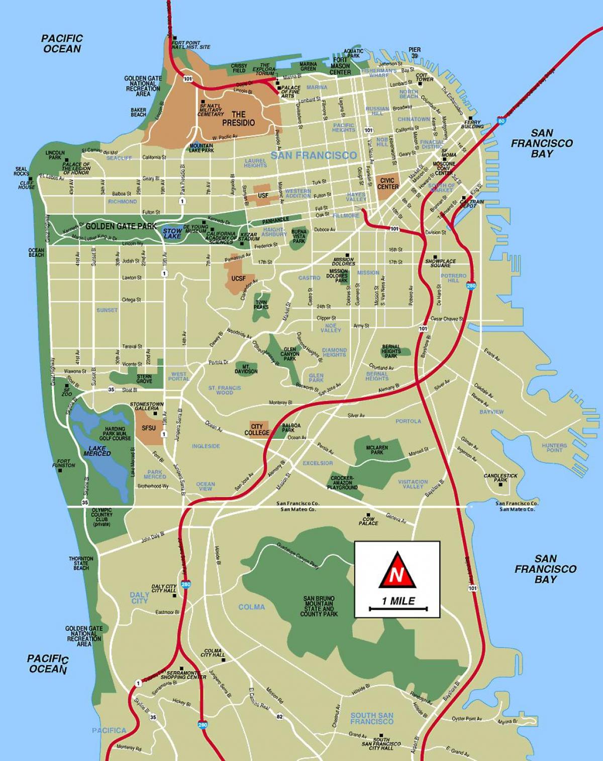 Сан-Франциско парк карта