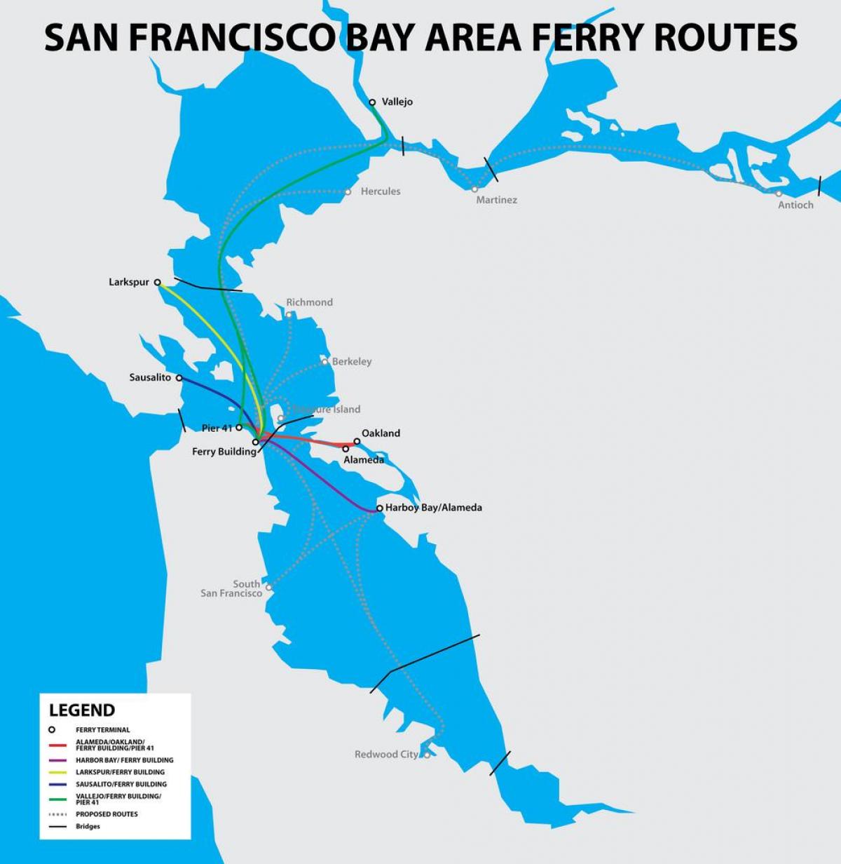 Сан-Франциско паром карте залив 