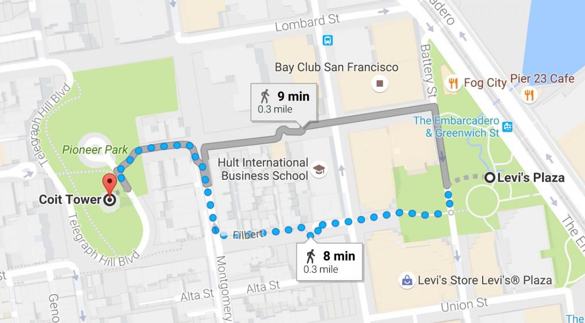 Карта Сан-Франциско самостоятельной экскурсии