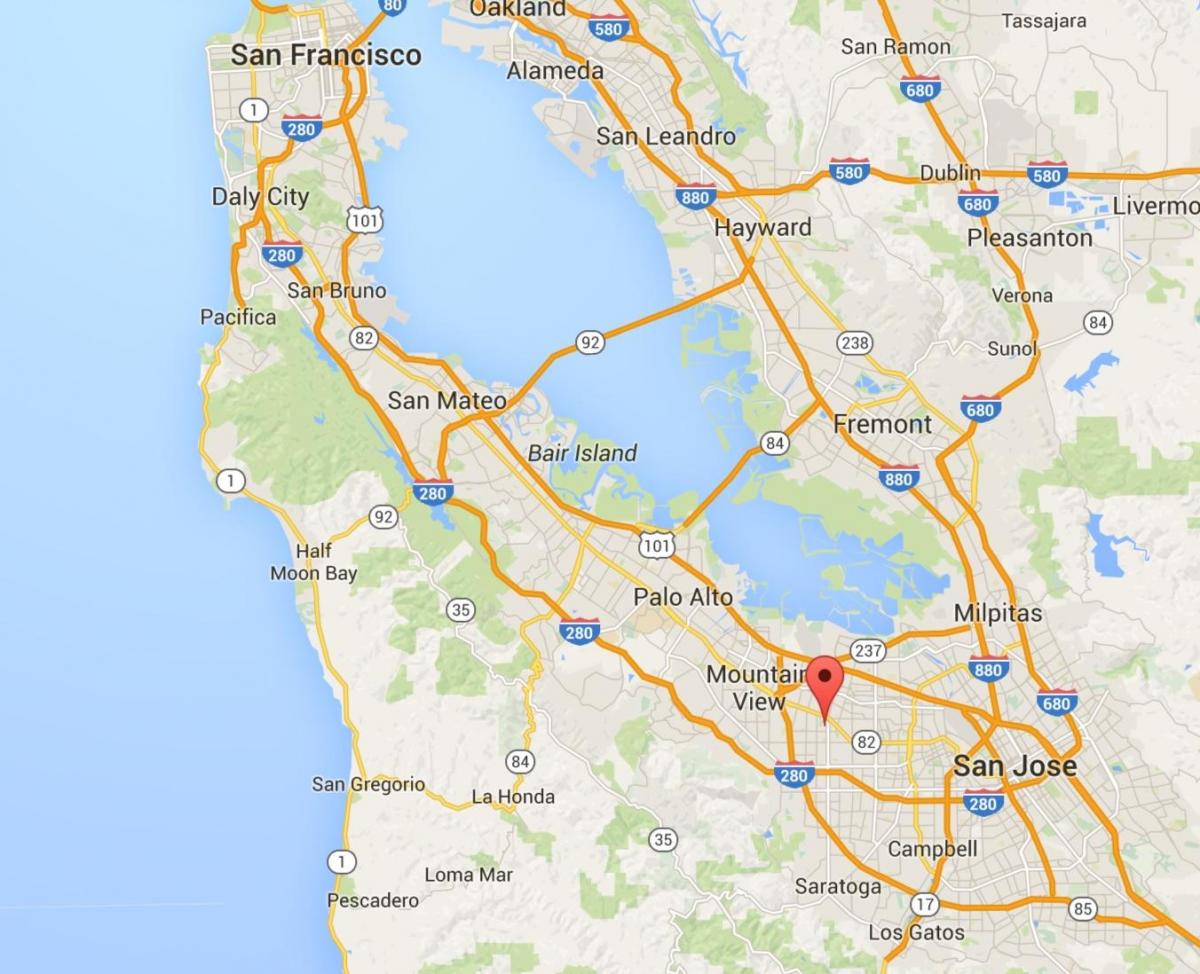 карта городов Силиконовой долины 