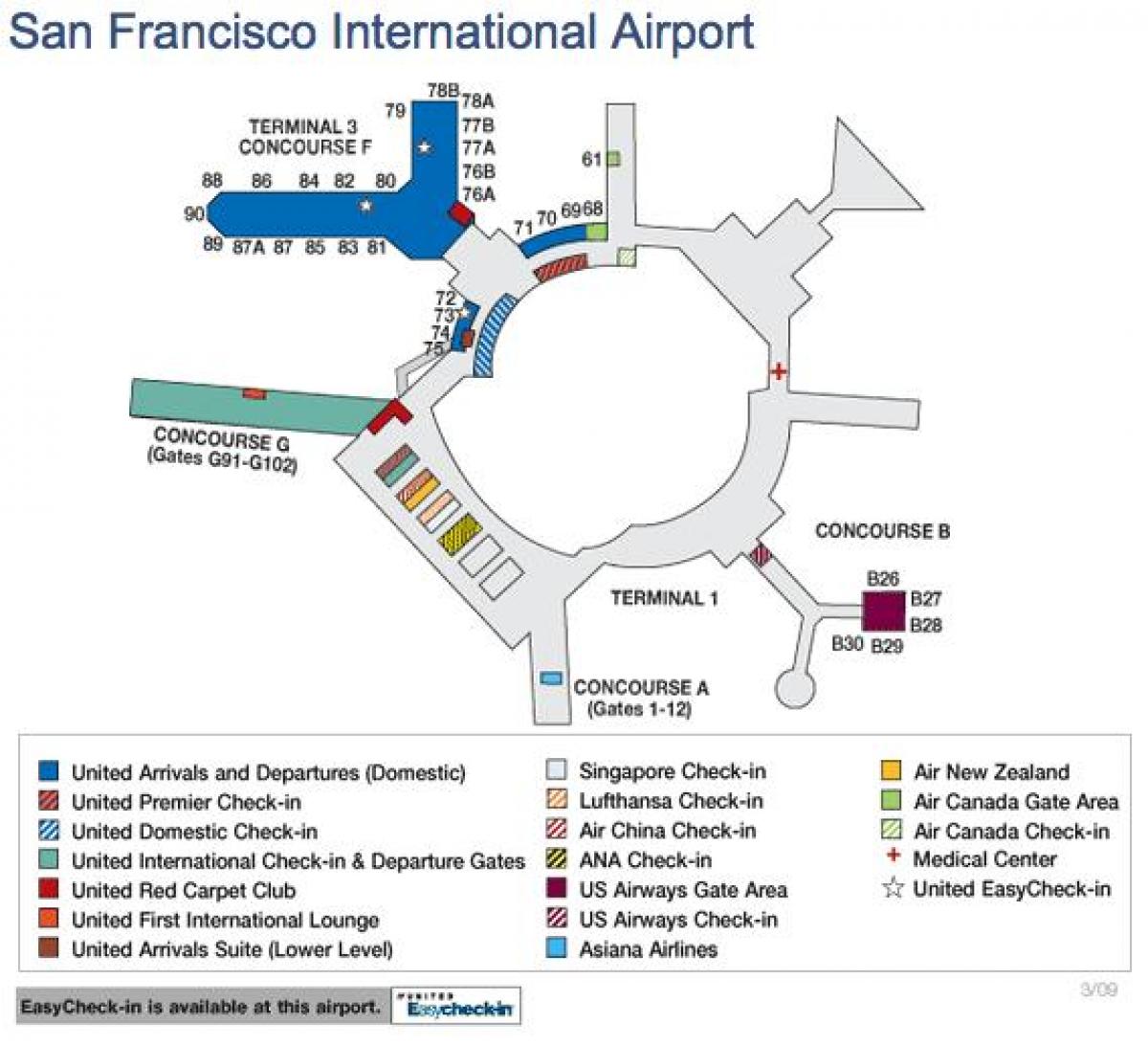 Аэропорт Сан-Франциско на карте США