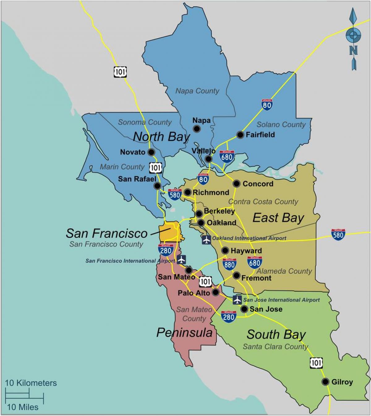 карта Южного Сан-Франциско 