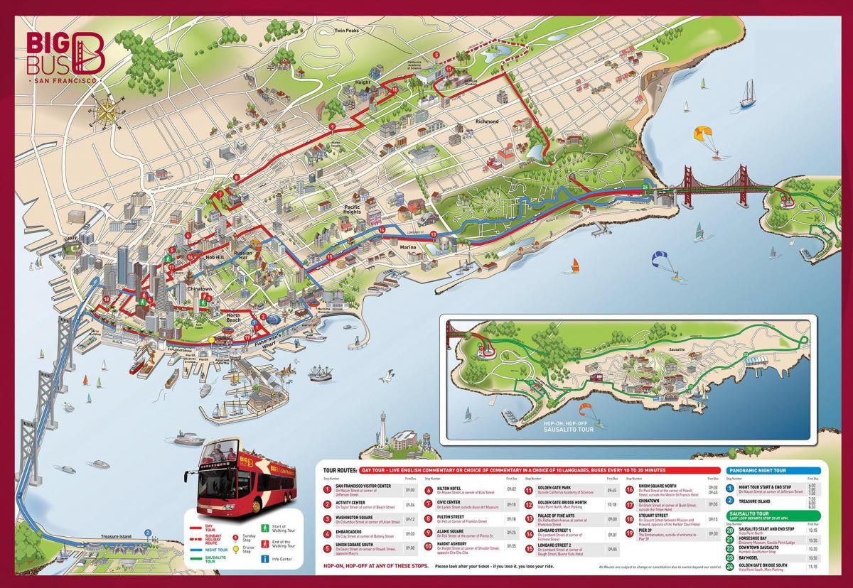 Автобусный тур в Сан-Франциско карте