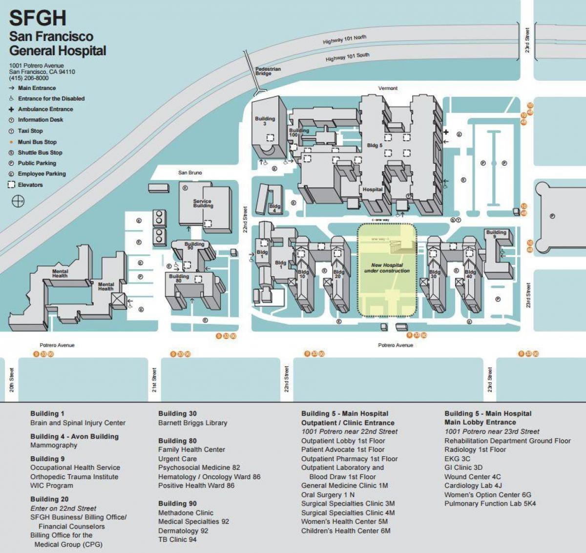Карта UCSF медицинский центр 