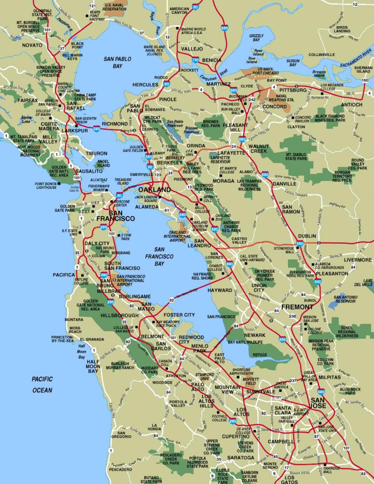 Карта большого Сан-Франциско