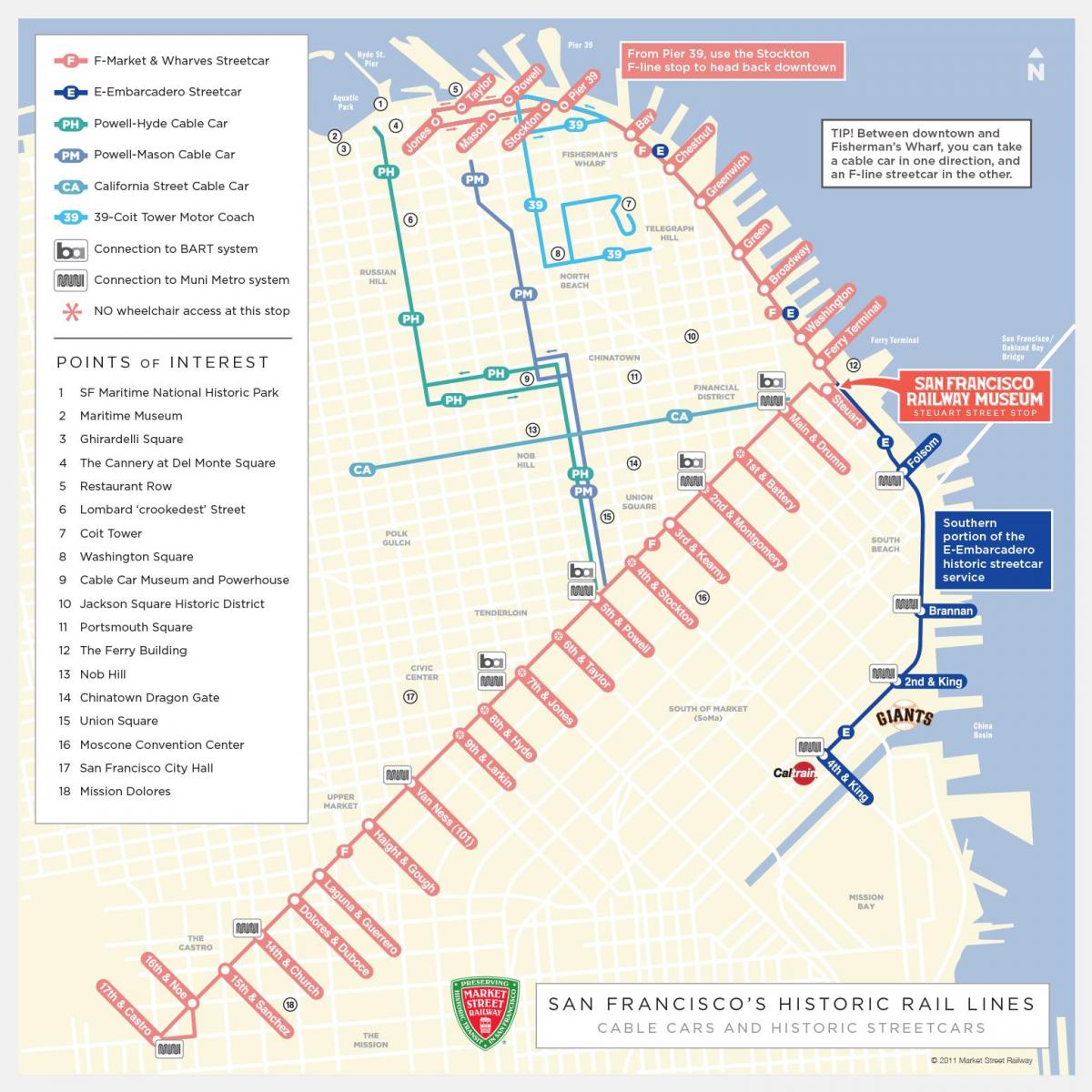 карта Сан-Франциско троллейбусный маршрут 