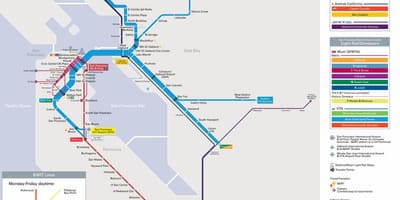 Станции Bart в Сан-Франциско карте