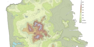 Сан-Франциско топографической карте