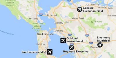 Аэропорты рядом с Сан-Франциско карте