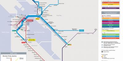 Станции Bart в Сан-Франциско карте