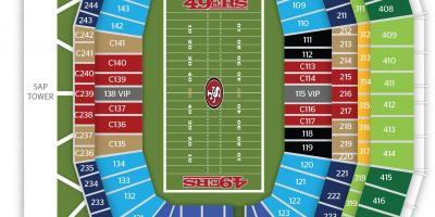 Карта Сан-Франциско 49ers в стадион 