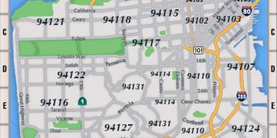 Сан-Франциско почтовый индекс карте