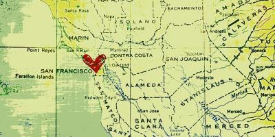 Сердца в Сан-Франциско карте
