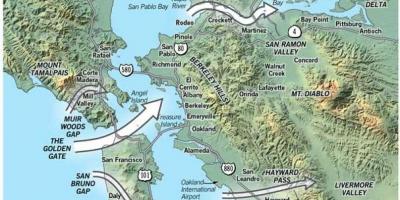 Карта Сан-Франциско микроклимат