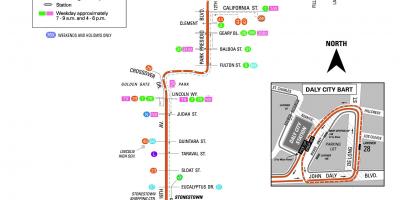 Автобус в Сан-Франциско 28 маршрут на карте