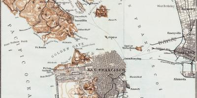 Карта старинные Сан Франциско 