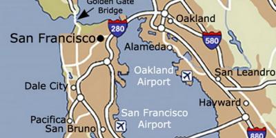 Карта Сан-Франциско аэропорт и окрестности