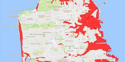 Районы Сан-Франциско, чтобы избежать карте